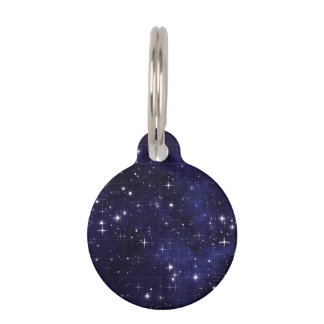Starry Night Sky Grid Pet Tag