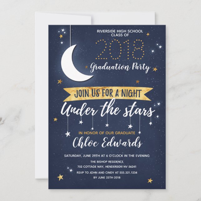 Starry Night Sky Invitation for Any Event (Front)