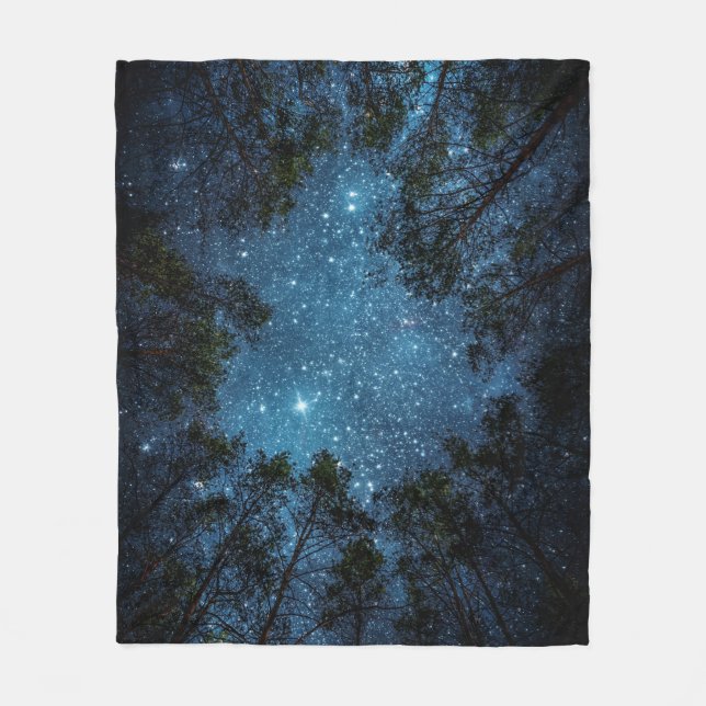 Starry night sky, Milky Way. Fleece Blanket (Front)