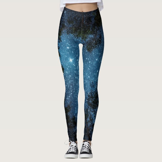 Starry night sky, Milky Way. Leggings (Front)