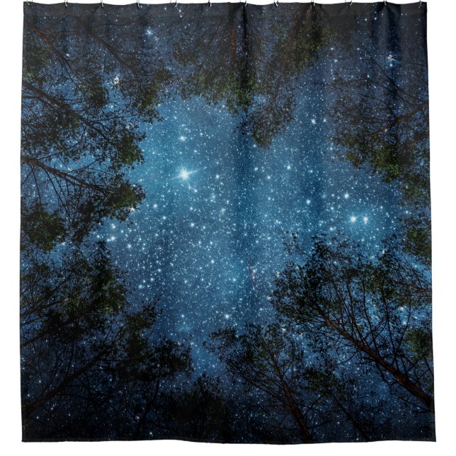 Starry night sky, Milky Way. Shower Curtain (Front)