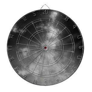 Starry Night Sky Monochrome Gray Dartboard