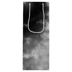 Starry Night Sky Monochrome Grey Birthday Gift Bag