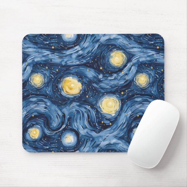 Starry Night Sky Mouse Pad (With Mouse)