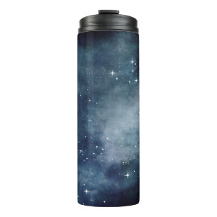 Starry Night Sky Stars Universe Midnight Blue Mist Thermal Tumbler