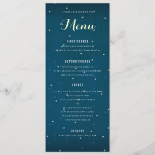 Starry Night Sky Wedding Dinner Menu Template