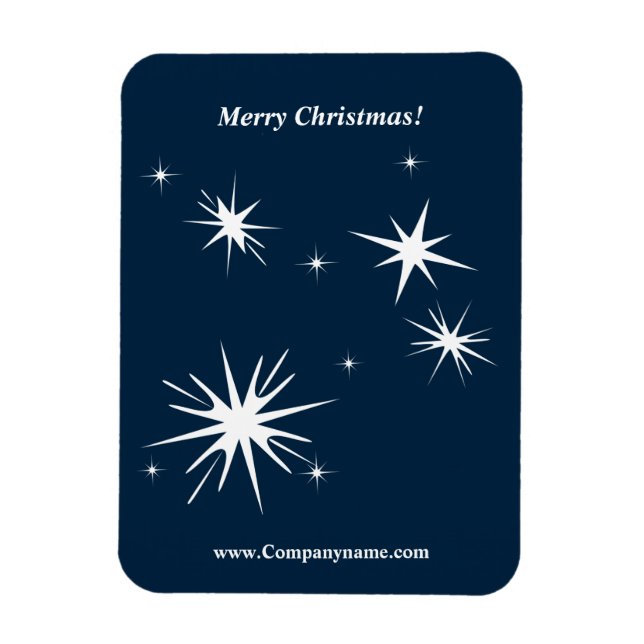 Starry Night Sky White Blue Christmas Magnet (Vertical)
