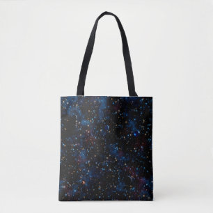Starry night sky with stars and planets tote bag