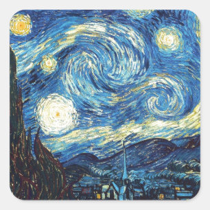 Starry Night Square Sticker
