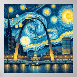 Starry Night St. Louis Missouri Poster