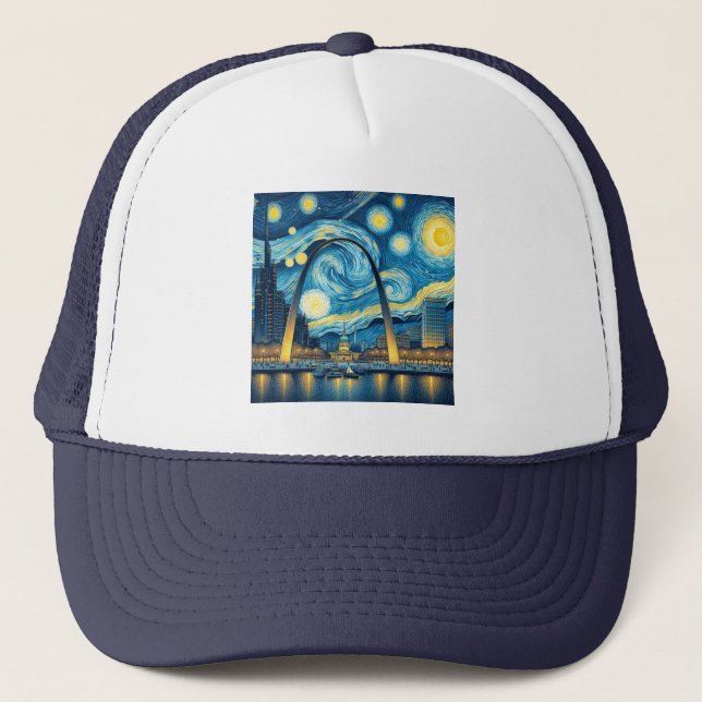 Starry Night St. Louis Missouri Trucker Hat (Front)