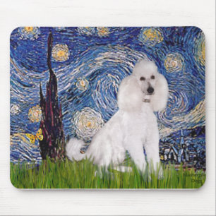 Starry Night - Standard White Poodle (C) Mouse Pad