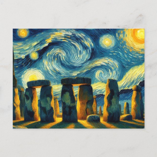 Starry Night Stonehenge Postcard (Front)