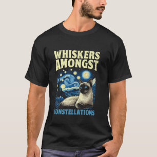 Starry Night Style Artistic Painting Siamese Funny T-Shirt