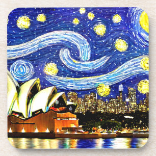 Starry Night Sydney Australia Opera House Coaster