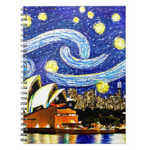 Starry Night Sydney Australia Opera House Notebook