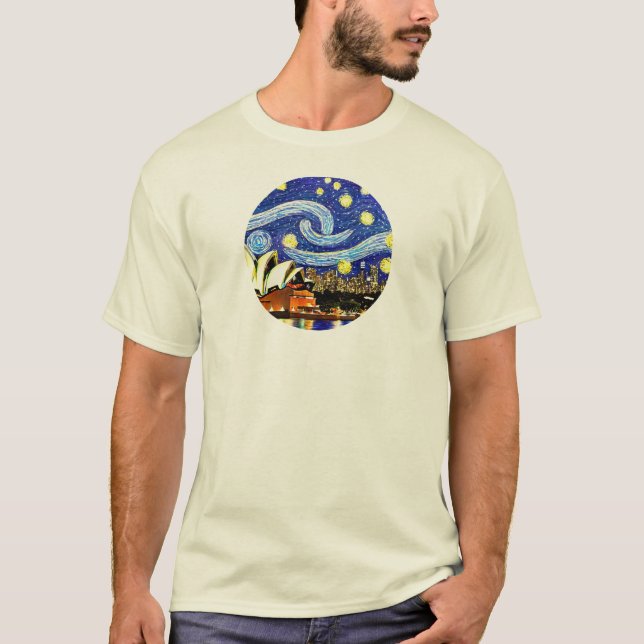 Starry Night Sydney Australia Opera House T-Shirt (Front)