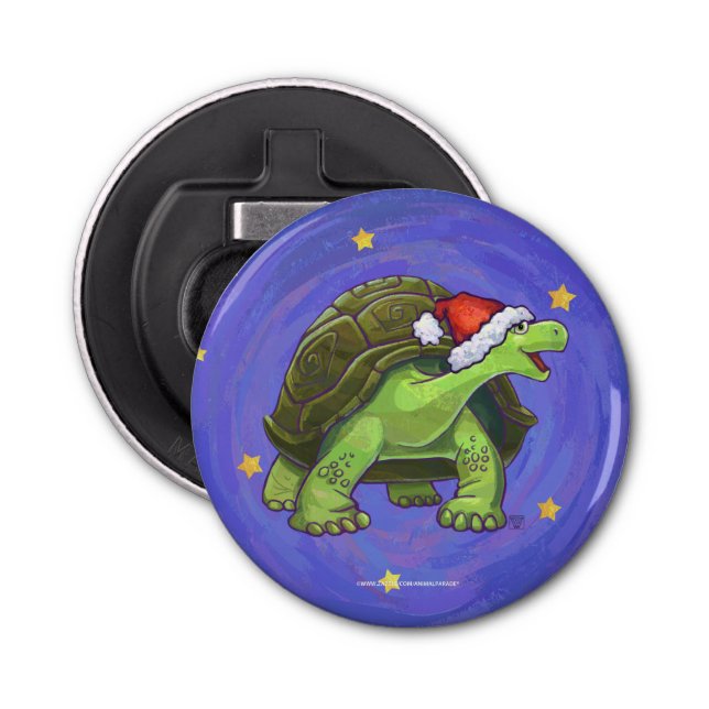 Starry Night Tortoise Christmas Bottle Opener (Front)