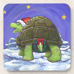Starry Night Tortoise Christmas Coaster
