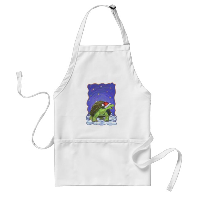Starry Night Tortoise Christmas Standard Apron (Front)