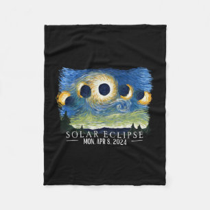 Starry Night Total Solar Eclipse 2024 American Tot Fleece Blanket