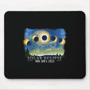 Starry Night Total Solar Eclipse 2024 American Tot Mouse Pad