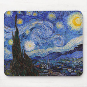 Starry Night: Town Saint Remy by Vincent Van Gogh Mouse Pad