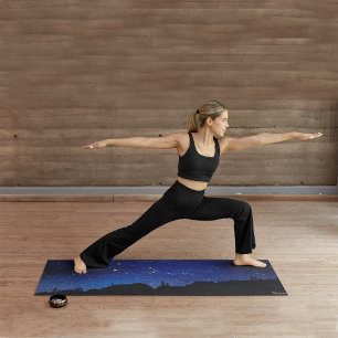 Starry Night Tree Gold Taurus Constellation Zodiac Yoga Mat