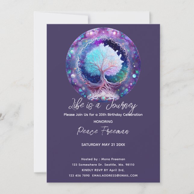 Starry Night | Tree of Life Invitation (Front)