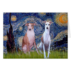 Starry Night - Two Whippets