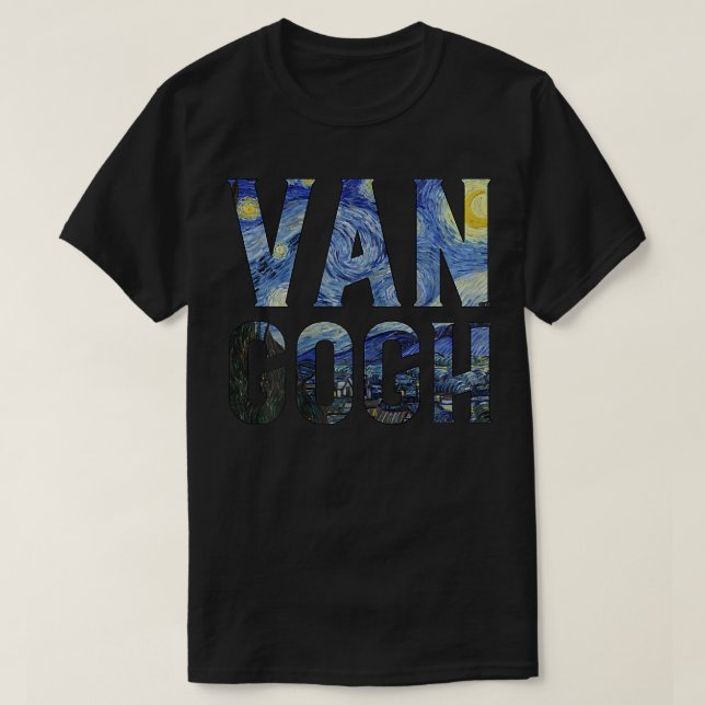 Starry Night Van Gogh Art Painting Vincent Van Gog T-Shirt (Design Front)
