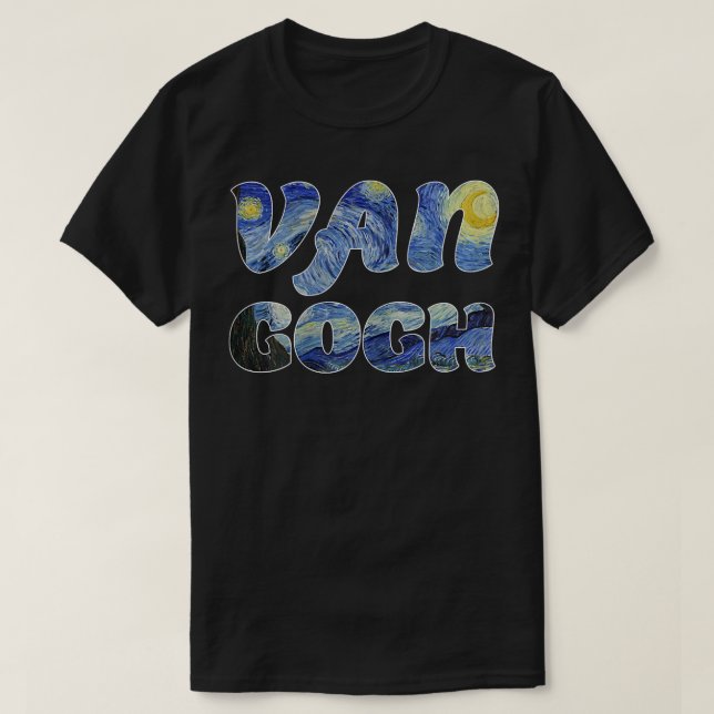 Starry Night Van Gogh Art Painting Vincent Van Gog T-Shirt (Design Front)