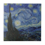 Starry Night - Van Gogh  Ceramic Tile<br><div class="desc">Van Gogh -Starry Night ceramic tile</div>