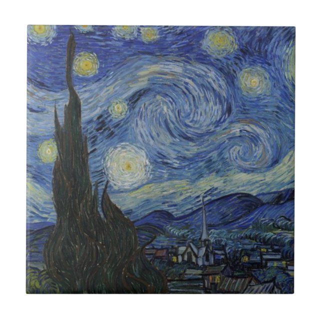 Starry Night - Van Gogh  Ceramic Tile (Front)