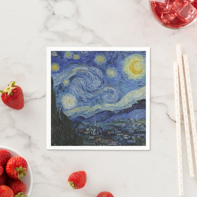 Starry Night & Van Gogh /famous vintage art Napkin (Insitu)
