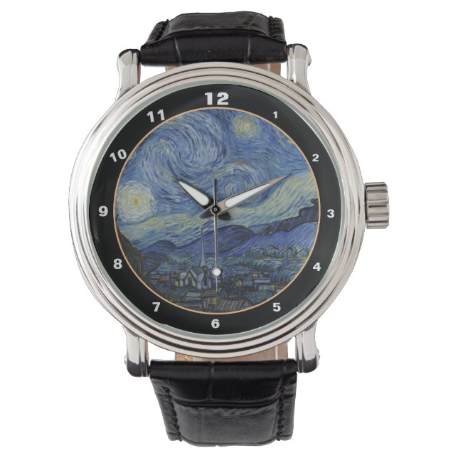 Starry Night & Van Gogh /famous vintage art Watch (Front)