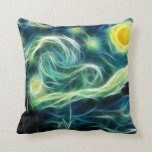 Starry Night Van Gogh Fractal art Cushion<br><div class="desc">For more like this, visit About this design: The Starry Night is a painting by Dutch artist Vincent van Gogh, and depicts the view outside his sanitorium room window at night. Reportedly it was painted from memory during the day. Starry Night is typically considered Van Gogh's greatest and most recognisable...</div>