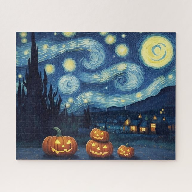 Starry Night Van Gogh Halloween Jigsaw Puzzle (Horizontal)
