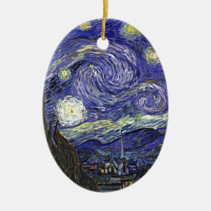 Starry Night, Vincent Van Gogh. Ceramic Ornament
