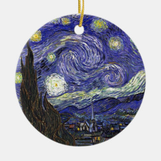 Starry Night, Vincent Van Gogh. Ceramic Tree Decoration