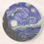 Starry Night, Vincent Van Gogh. Coaster<br><div class="desc">Starry Night,  Vincent Van Gogh. Famous impressionism fine art. Landscape oil painting.</div>