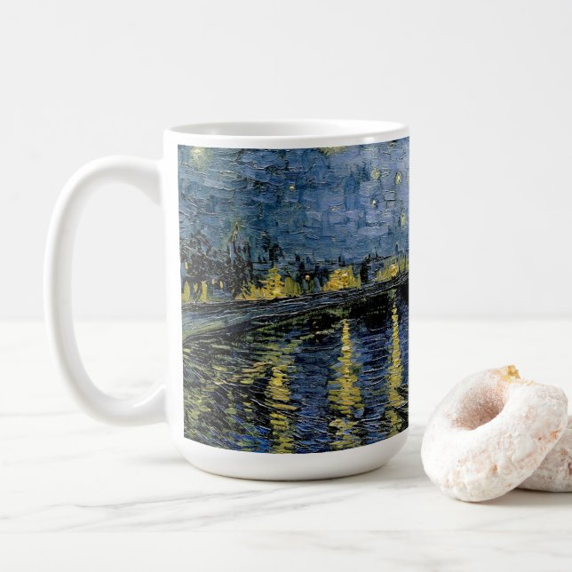  Starry Night  Vincent  van Gogh     Coffee Mug (With Donut)