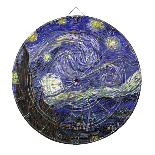 Starry Night, Vincent Van Gogh. Dartboard (Front)