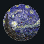 Starry Night, Vincent Van Gogh. Dartboard<br><div class="desc">Starry Night, Vincent Van Gogh. Famous impressionism fine art. Landscape oil painting.</div>