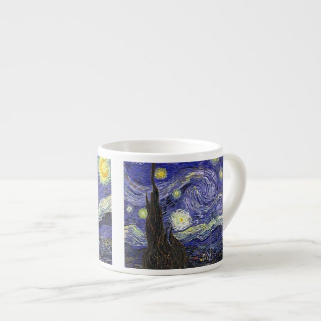 Starry Night, Vincent Van Gogh. Espresso Cup (Front Right)