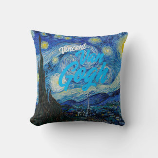 Starry night Vincent van Gogh famous painting Cushion