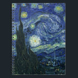 Starry Night Vincent van Gogh Fine Art Painting Notebook<br><div class="desc">Vincent van Gogh (Dutch, 1853 - 1890) Starry Night, 1889, Oil on canvas Unframed: 73 × 92 cm (28.7 × 36.2 in) This painting depicts the view from the east facing window of Van Gogh's asylum room at Saint-Rémy-de-Provence, he added an idealised village. It has been in the permanent collection...</div>