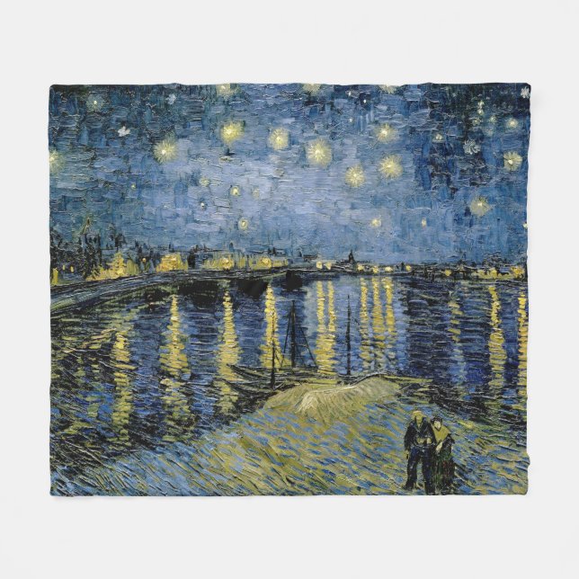  Starry Night  Vincent  van Gogh   Fleece Blanket (Front (Horizontal))