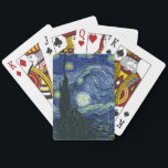 Starry Night Vincent van Gogh Impressionist Art Playing Cards<br><div class="desc">Vincent van Gogh (Dutch, 1853 - 1890) Starry Night, 1889, Oil on canvas Unframed: 73 × 92 cm (28.7 × 36.2 in) This painting depicts the view from the east facing window of Van Gogh's asylum room at Saint-Rémy-de-Provence, he added an idealized village. It has been in the permanent collection...</div>