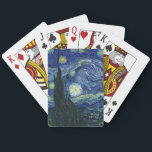 Starry Night Vincent van Gogh Impressionist Art Playing Cards<br><div class="desc">Vincent van Gogh (Dutch, 1853 - 1890) Starry Night, 1889, Oil on canvas Unframed: 73 × 92 cm (28.7 × 36.2 in) This painting depicts the view from the east facing window of Van Gogh's asylum room at Saint-Rémy-de-Provence, he added an idealized village. It has been in the permanent collection...</div>